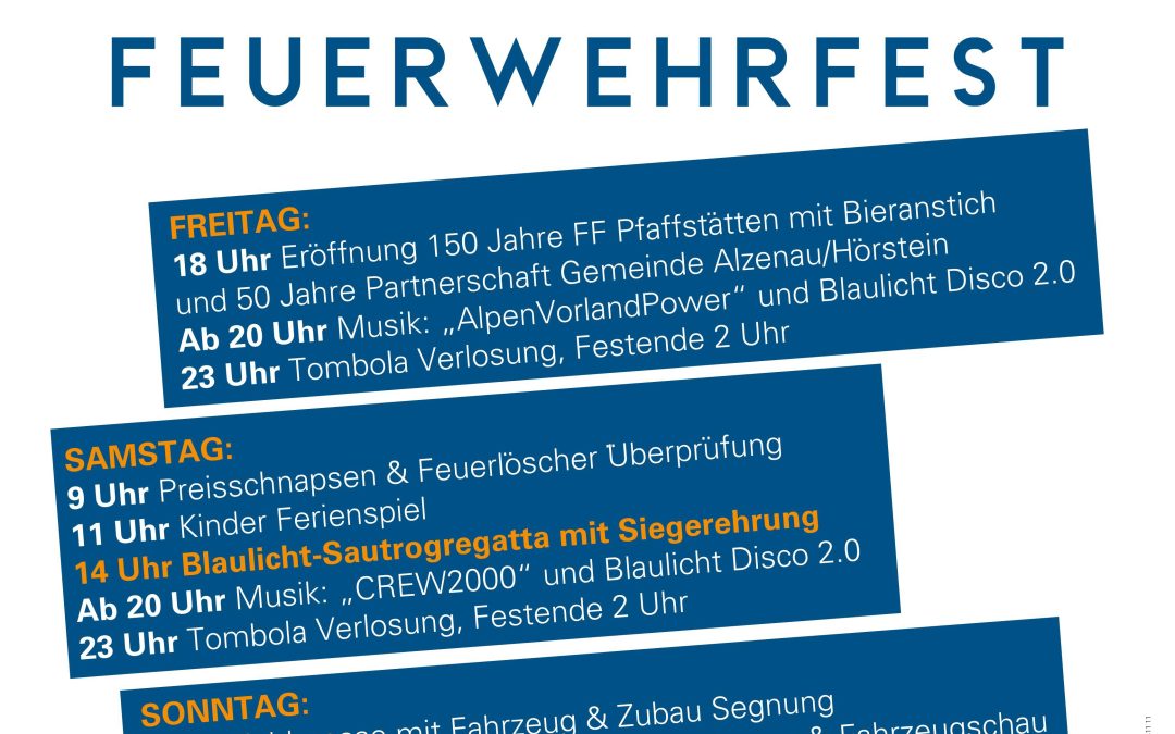 150 Jahre Pfaffstätten – FF Fest Programm